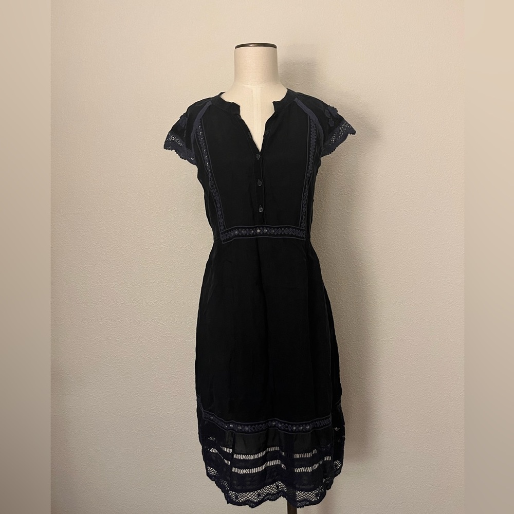 Johnny Was Navy Eyelet Dress